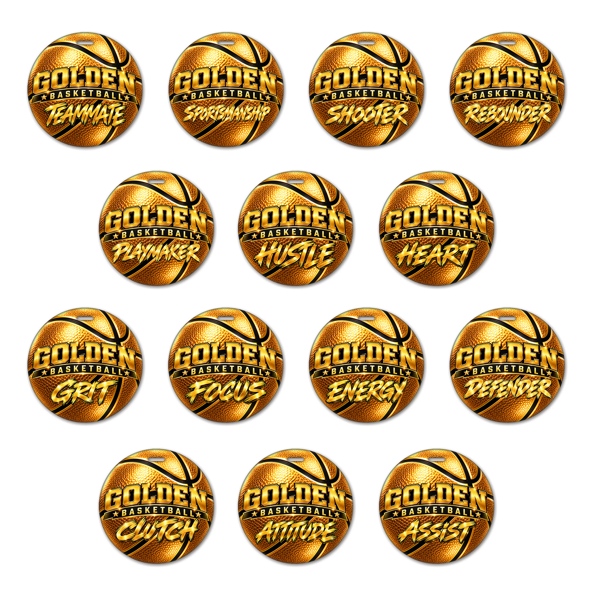 Golden Basketball Collection - 14 Designs, 350 Tags