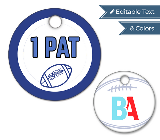 Football Circle Swag Tags