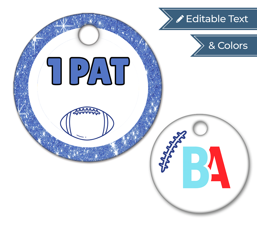 Football Circle Swag Tags