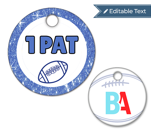 Football 1 Pat Tag - Sparkle