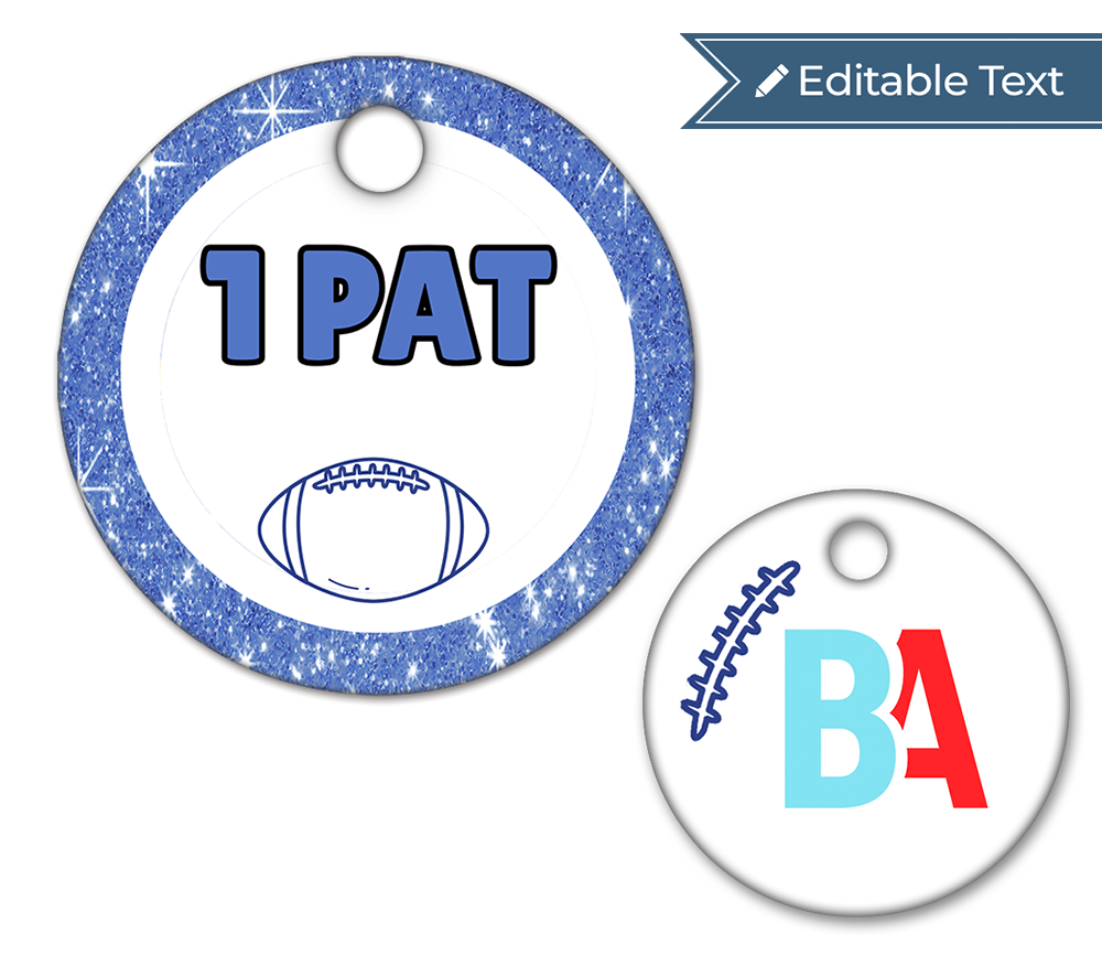 Football 1 Pat Tag - Sparkle
