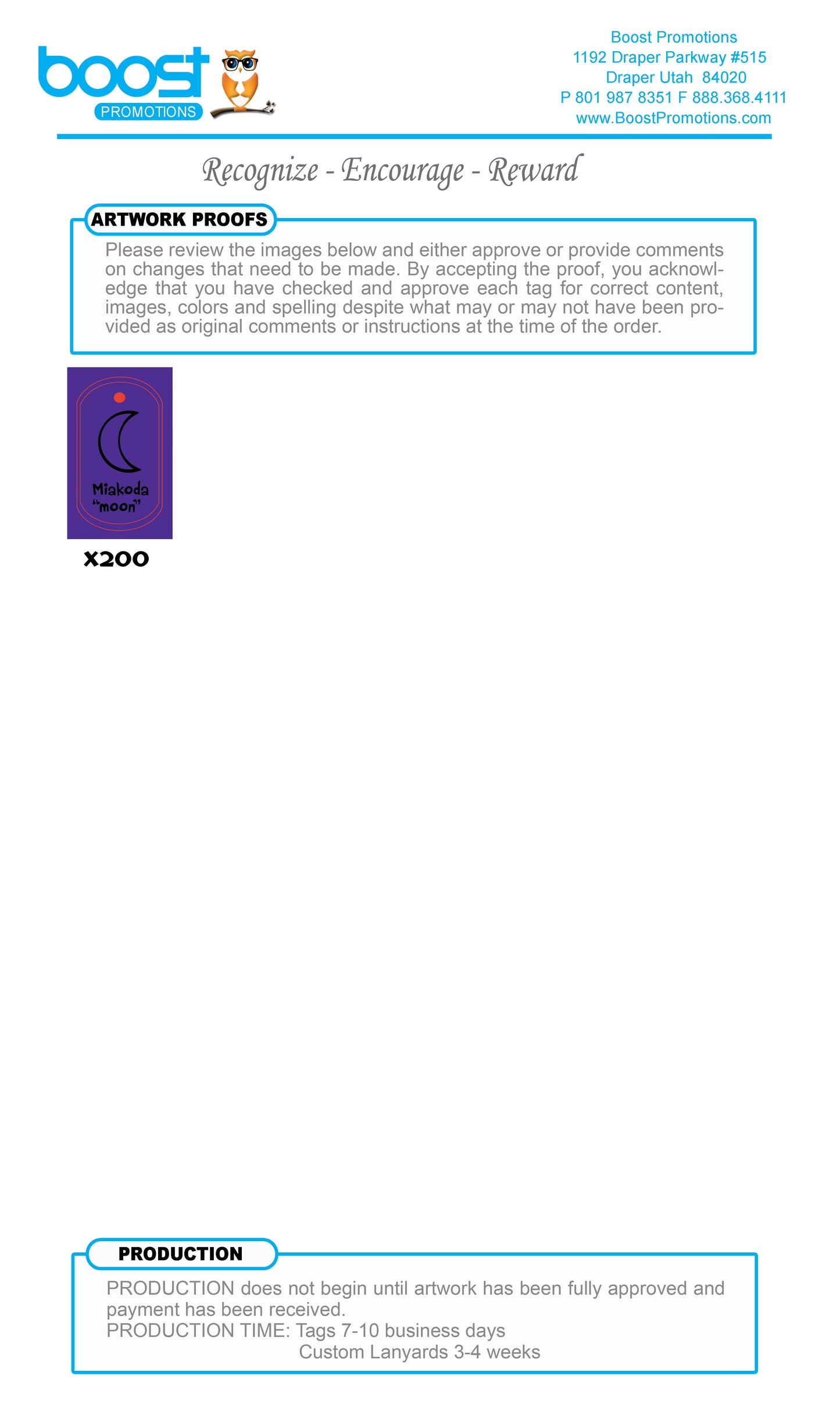 boostpromotions Swag Tag 8006+