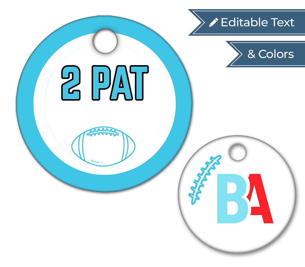 Football Circle Swag Tags
