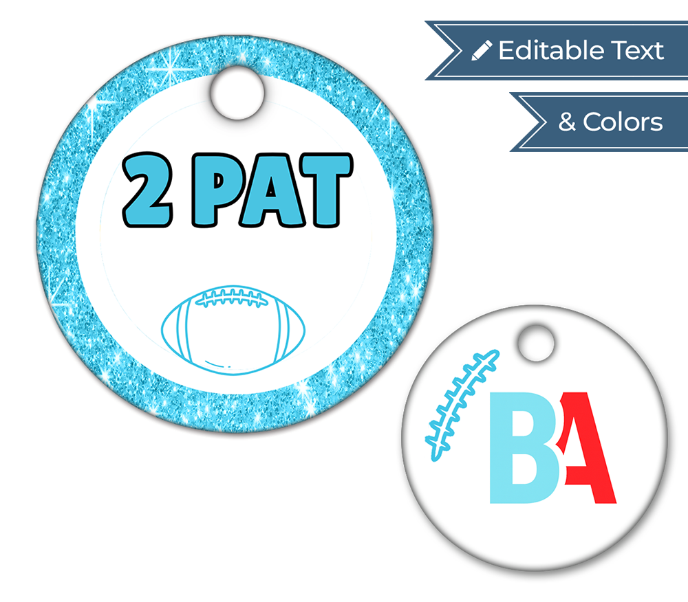 Football Circle Swag Tags