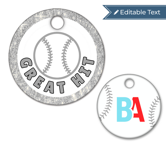 Baseball Great Hit Tag - Sparkle