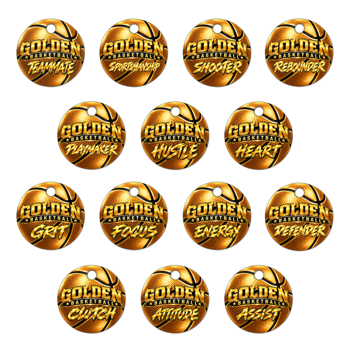 Golden Basketball Collection - 14 Designs, 350 Tags
