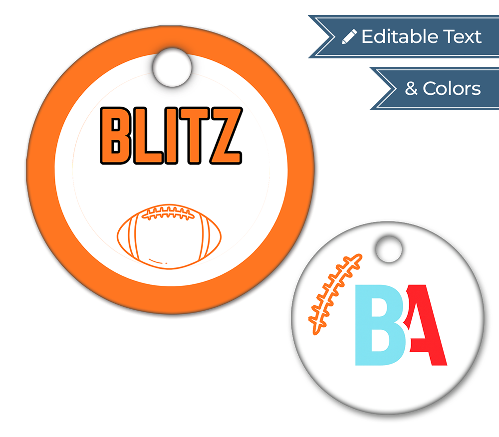 Football Circle Swag Tags