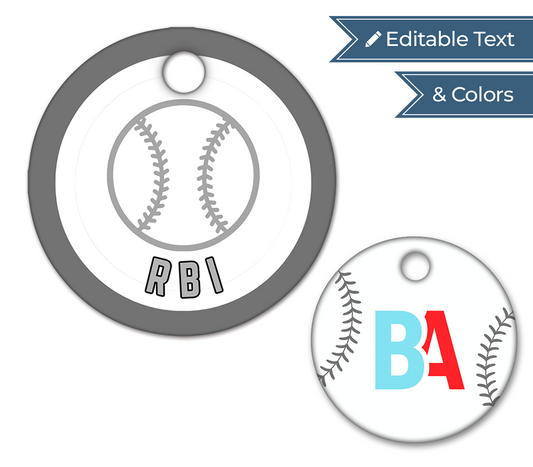 Baseball/Softball Circle Swag Tag