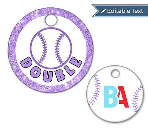 Softball Double Tag - Sparkle