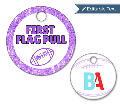 Football First Flag Pull Tag - Sparkle