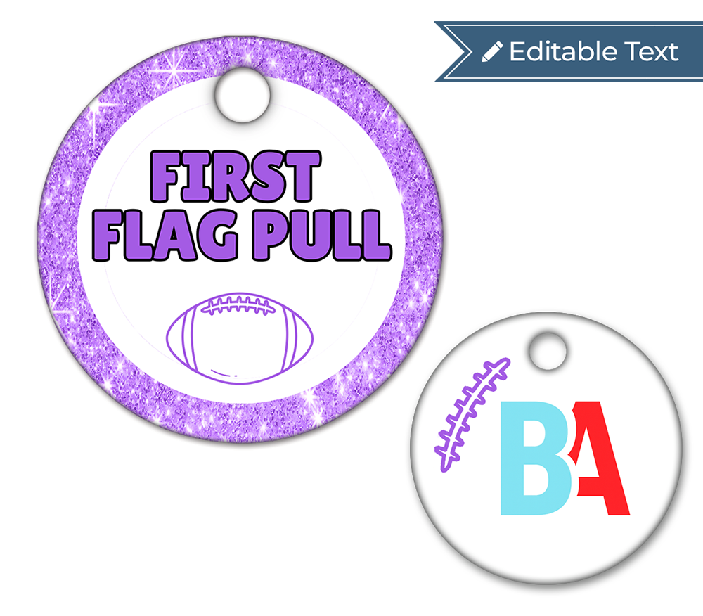 Football First Flag Pull Tag - Sparkle