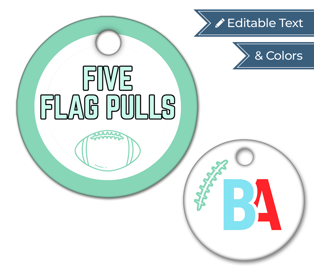 Football Circle Swag Tags