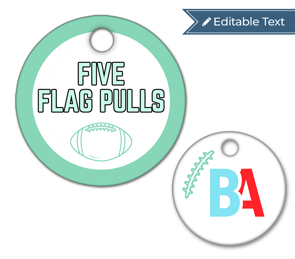 Football Five Flag Pulls Tag - Classic