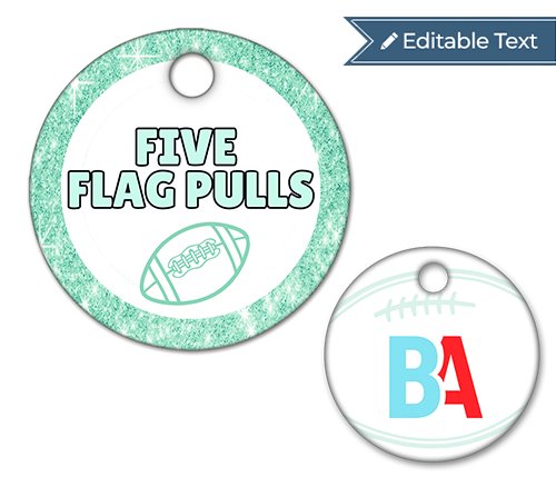 Football Five Flag Pulls Tag - Sparkle