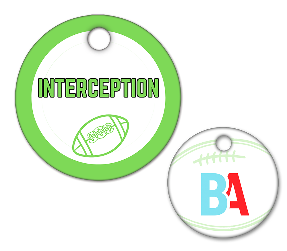 Football Circle Swag Tags