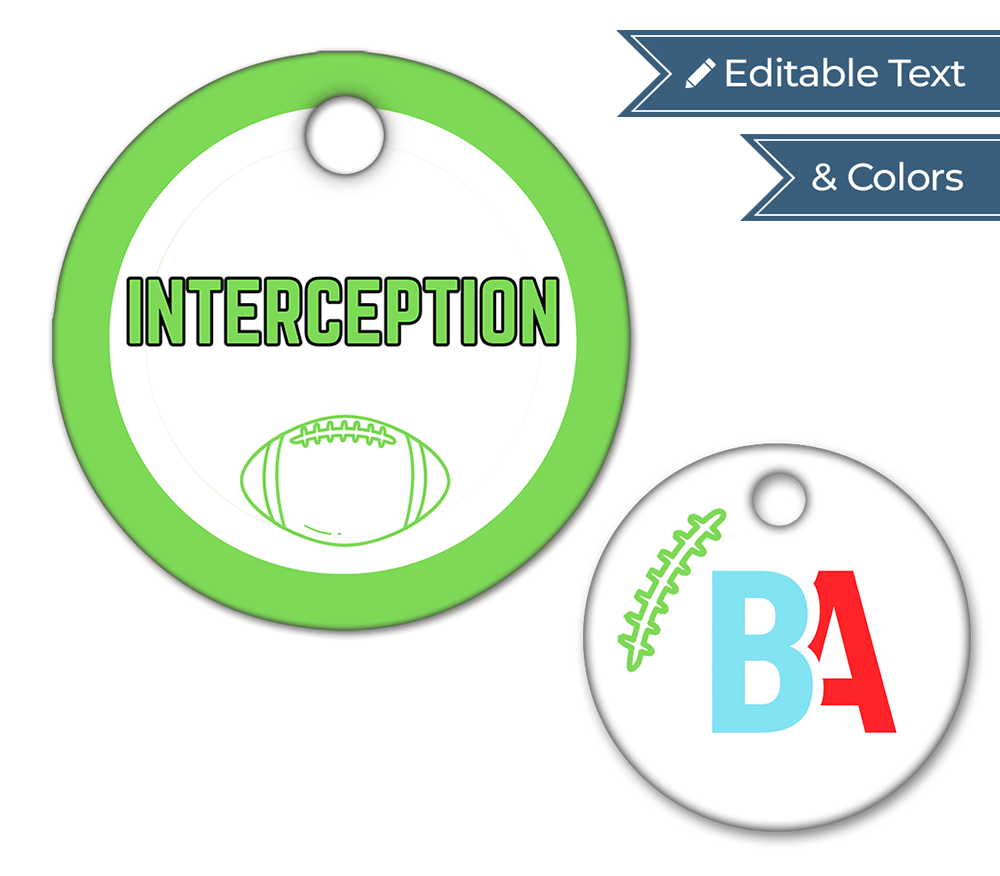 Football Circle Swag Tags