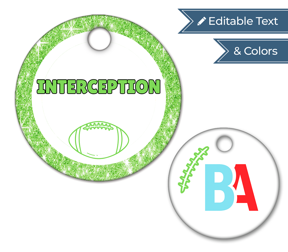 Football Circle Swag Tags