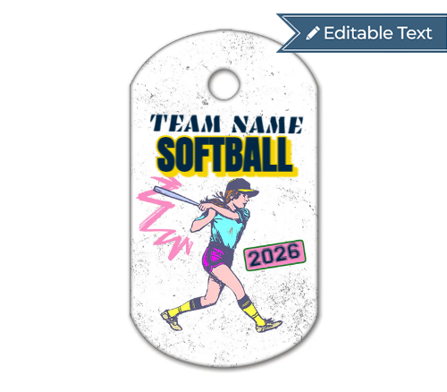 Comic Style Softball Tag