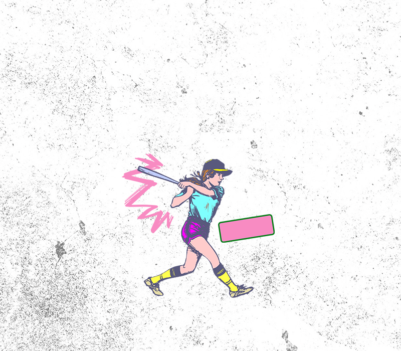 Comic Style Softball Tag