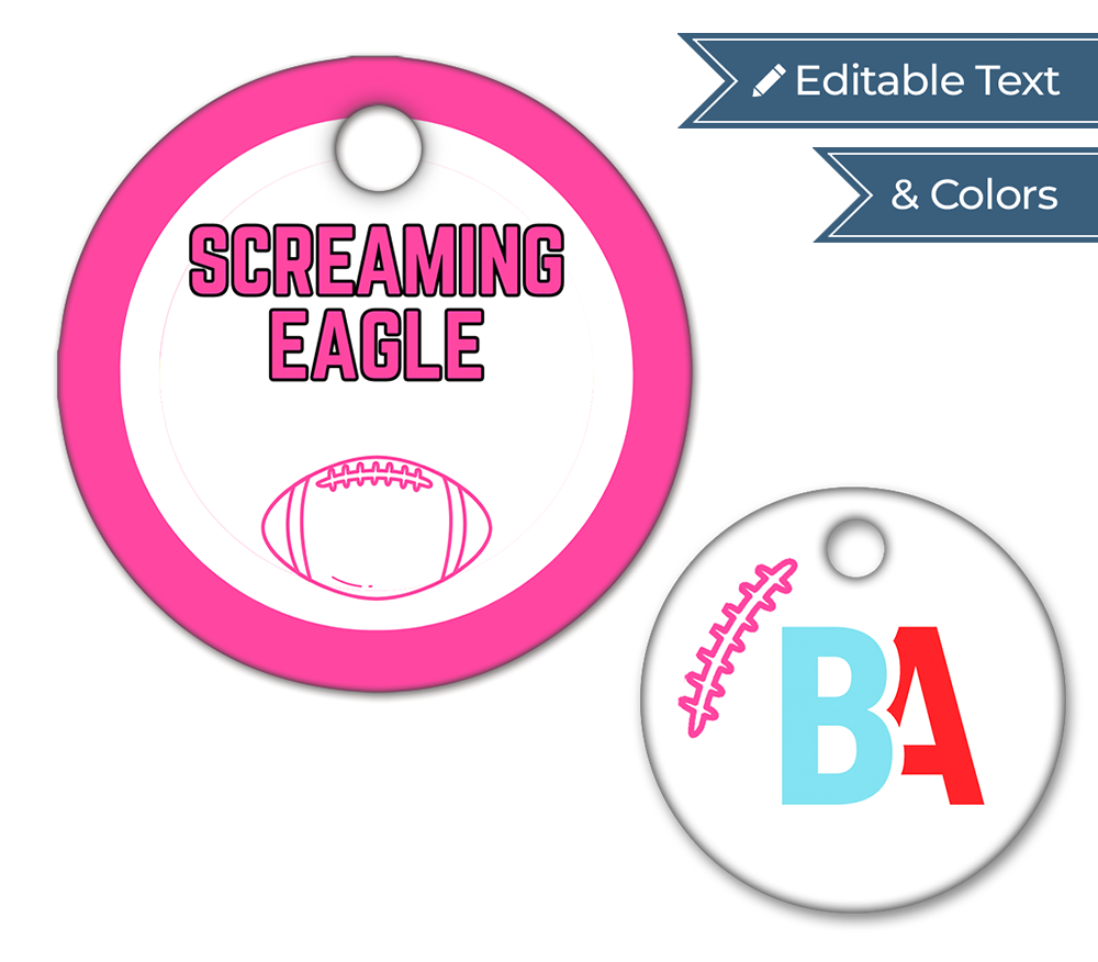 Football Circle Swag Tags