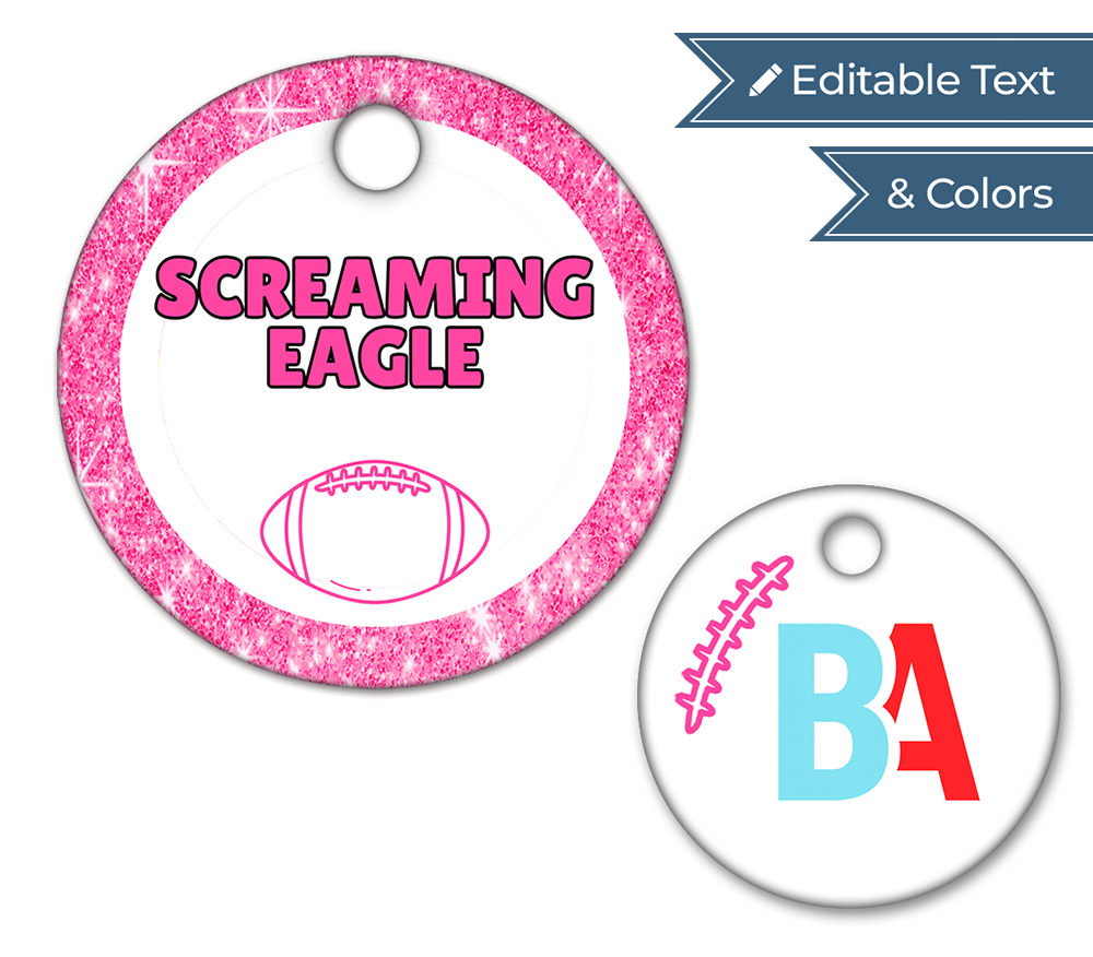 Football Circle Swag Tags