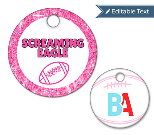 Football Screaming Eagle Tag - Sparkle