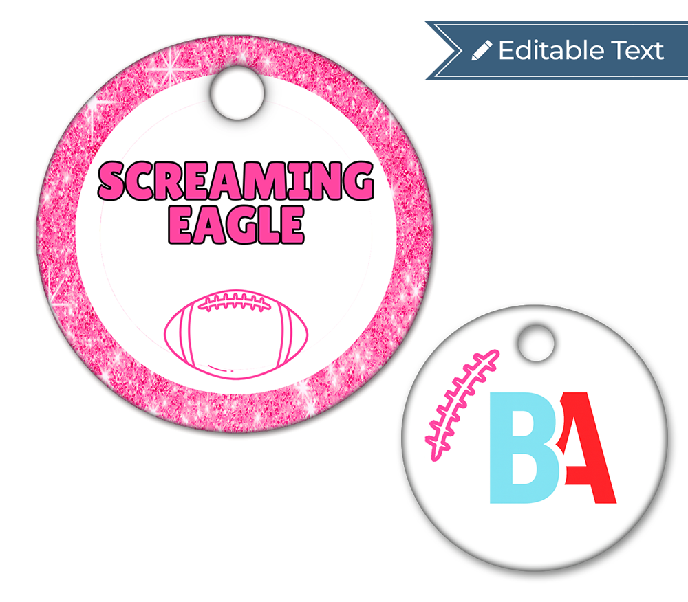 Football Screaming Eagle Tag - Sparkle