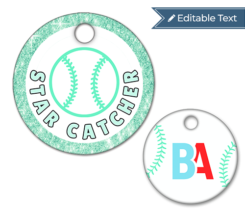 Softball Star Catcher Tag - Sparkle