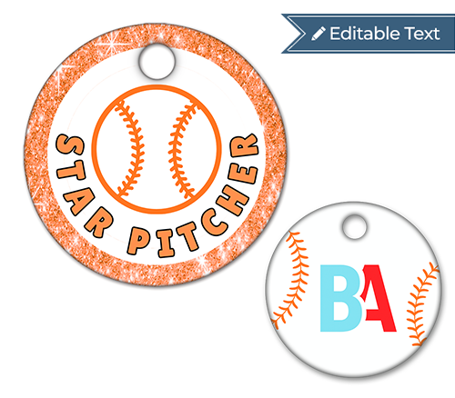 Softball Star Pitcher Tag - Sparkle