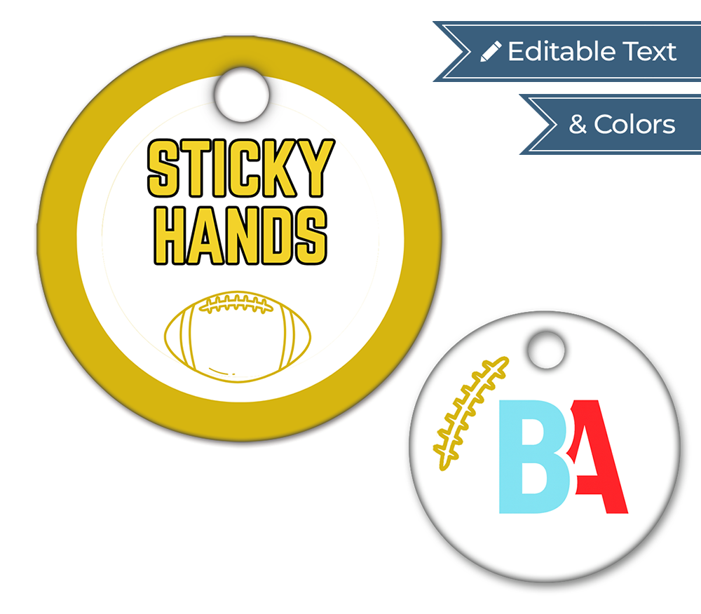 Football Circle Swag Tags